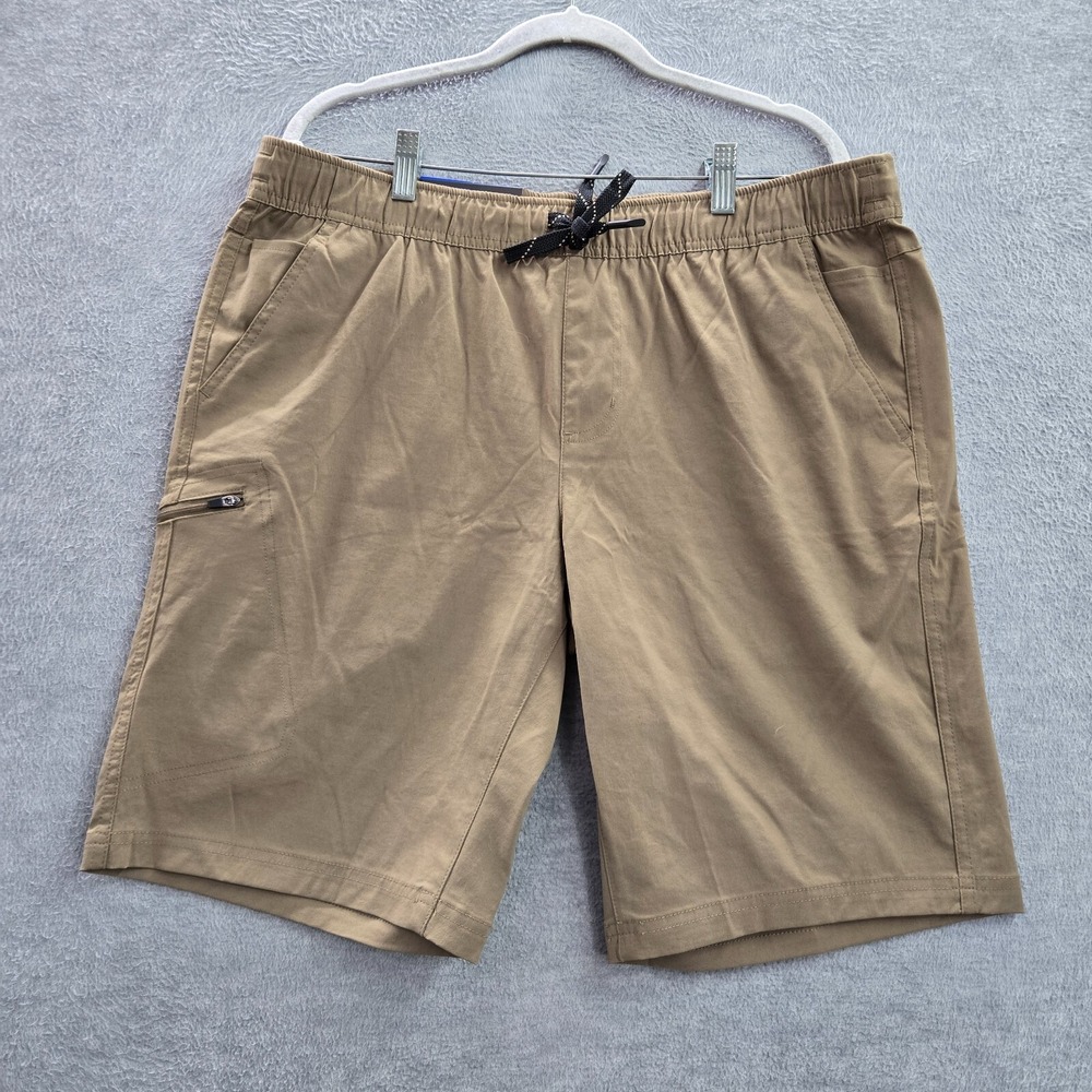 Weatherproof Vintage Men Activewear Shorts L Tan Weatherproof‎ Nylon Spandex NWT